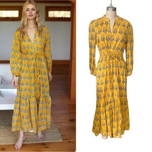 Emerson Frye Organic Cotton Francis Maxi Dress in Marigold SZ S